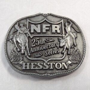 National Finals Rodeo 1983 Hesston 25th Anniversary First Edition Belt Buckle